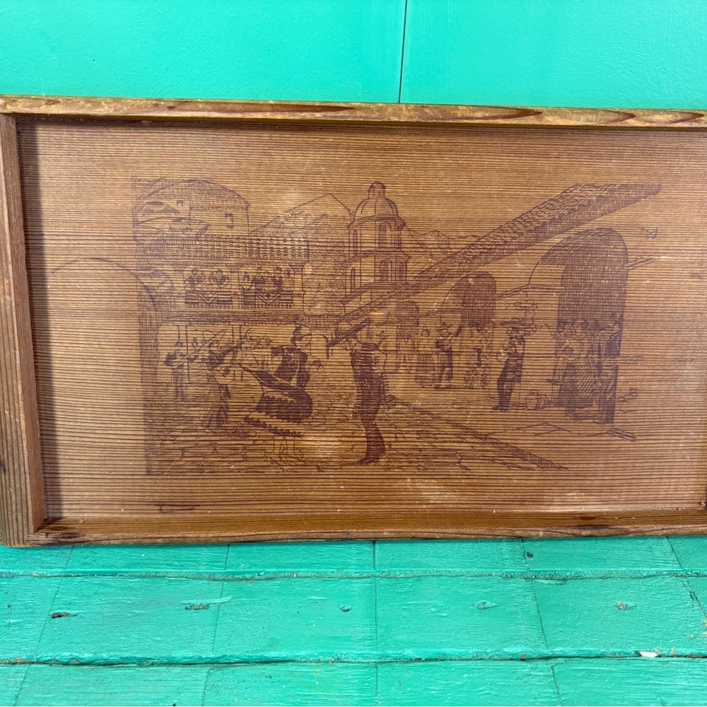 Rustic Brown Wooden Serving Tray